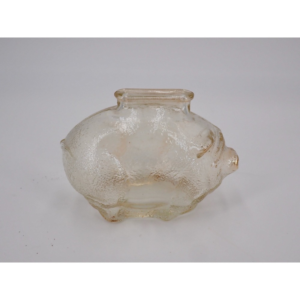 Vintage Peggie Bank Glass Yellow Orange Tone 3" x 4"